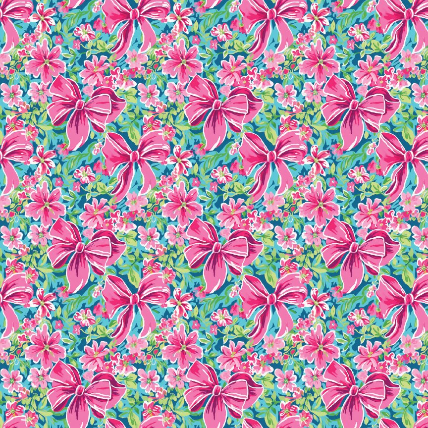 Preppy Floral Bows Pattern Acrylic Sheets - CMB Pattern Acrylic